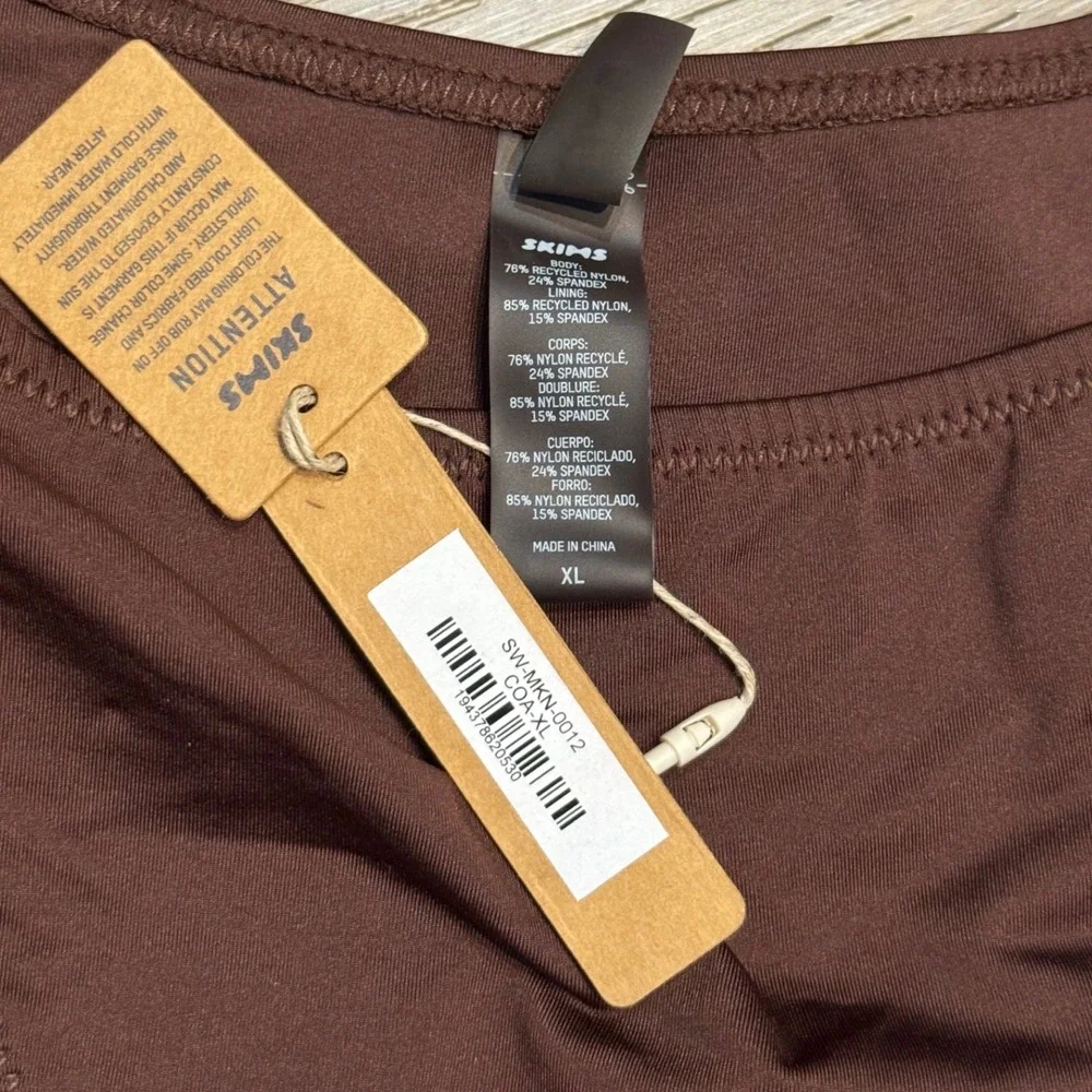 SKIMS‎ Swim Cutout Monokini Cocoa Brown One Piece Swimsuit XL NWT